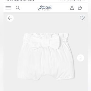 NWT Jacadi White Cotton Bloomers